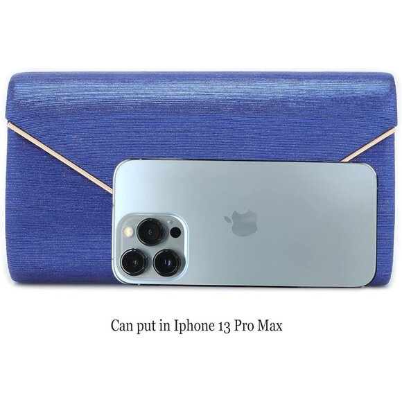 Womens Blue Ladies Sparkling Party Handbag Evening Bag Clutch Purses - Picture 6 of 7